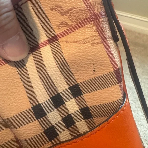 BURBERRY Multicolor PVC Leather Shoulder Bag Orange Tan - Picture 10 of 17